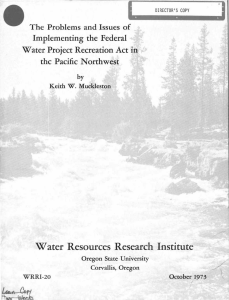 .., * Water Resources Research Institute The Problems and Issues of