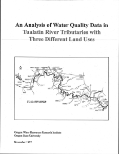 An Analysis of Water Quality. Data in Tualatin River Tributaries: with