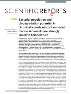 Bacterial population and biodegradation potential in chronically crude oil-contaminated marine sediments are strongly
