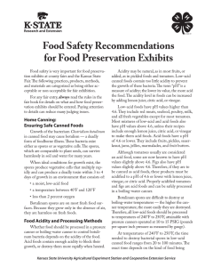 Food Safety Recommendations for Food Preservation Exhibits