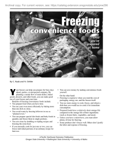 Freezing Y convenience foods that