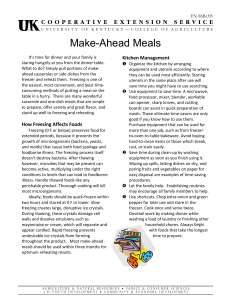 Make-Ahead Meals Kitchen Management