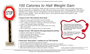 100 Calories to Halt Weight Gain