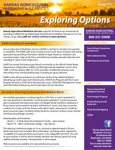 Exploring Options 800-321-FARM Spring 2015