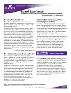 Board Excellence  From the Associate Director Extension Boards Discussing Options