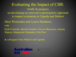 Evaluating the Impact of CBR: work in
