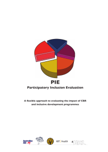 PIE Participatory Inclusion Evaluation and inclusive development programmes