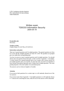 Written exam TDDC03 Information Security 2004-04-19