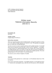 Written exam TDDC03 Information Security 2004-08-12