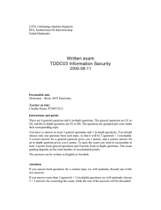 Written exam TDDC03 Information Security 2005-08-11