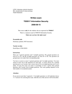 Written exam TDDD17 Information Security 2008-08-15