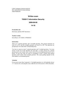 Written exam TDDD17 Information Security 2009-06-09 14-18