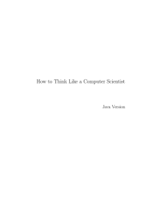 How to Think Like a Computer Scientist Java Version
