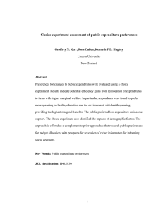 Choice experiment assessment of public expenditure preferences