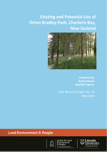 Existing and Potential Use of Orton Bradley Park, Charteris Bay, New Zealand