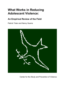 What Works in Reducing Adolescent Violence:  An Empirical Review of the Field