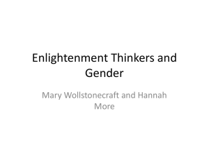 Enlightenment Thinkers and Gender Mary Wollstonecraft and Hannah More