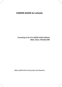 CAREER GUIDE for schools Proceedings of the First CAREER GUIDE Conference Gikopoulou