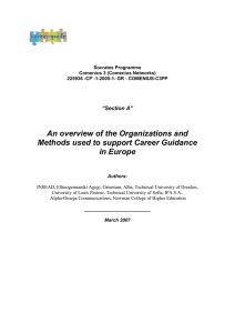 An overview of the Organizations and in Europe