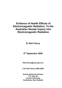 Evidence of Health Effects of Electromagnetic Radiation, To the Electromagnetic Radiation