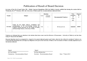 Publication of Result of Board Decision