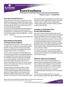Board Excellence  From the Associate Director ...