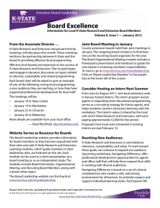 Board Excellence  From the Associate Director … Joint Board Meeting in January