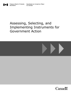 Assessing, Selecting, and Implementing Instruments for Government Action