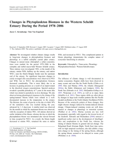 Changes in Phytoplankton Biomass in the Western Scheldt – Jacco C. Kromkamp