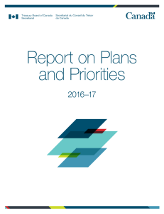 Report on Plans and Priorities 2016–17