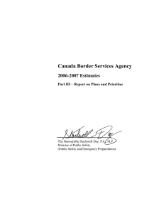 Canada Border Services Agency 2006-2007 Estimates