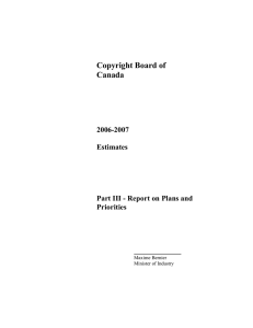Copyright Board of Canada 2006-2007 Estimates