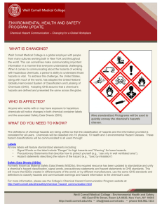 WHAT IS CHANGING?  ENVIRONMENTAL HEALTH AND SAFETY PROGRAM UPDATE