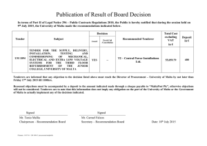 Publication of Result of Board Decision