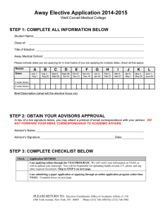Away Elective Application 2014-2015 STEP 1: COMPLETE ALL INFORMATION BELOW