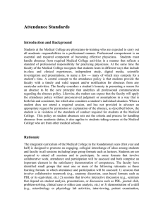 Attendance Standards  Introduction and Background