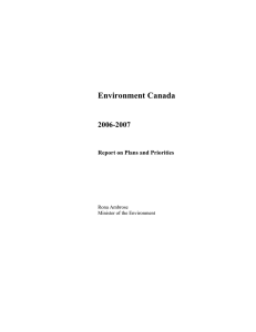 Environment Canada 2006-2007 Report on Plans and Priorities