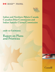 Indian and Northern Affairs Canada Canadian Polar Commission and 2006–07 Estimates