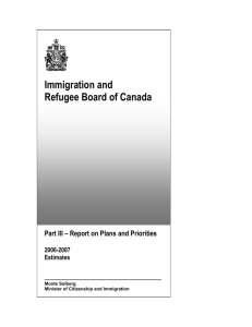 Immigration and Refugee Board of Canada __________________________