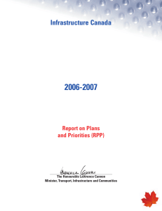 2006-2007 Infrastructure Canada Report on Plans and Priorities (RPP)