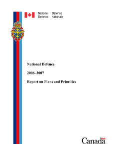 National Defence 2006–2007 Report on Plans and Priorities