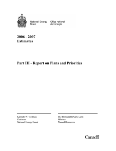 2006 - 2007 Estimates Part III - Report on Plans and Priorities
