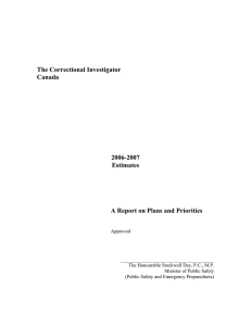 The Correctional Investigator Canada 2006-2007