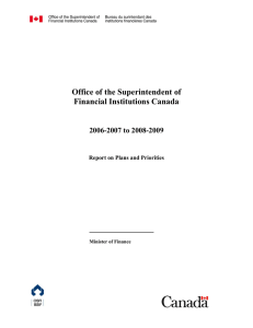 Office of the Superintendent of Financial Institutions Canada 2006-2007 to 2008-2009