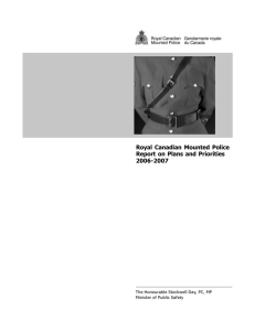1 Royal Canadian Mounted Police Report on Plans and Priorities 2006-2007