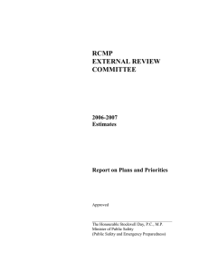 RCMP EXTERNAL REVIEW COMMITTEE 2006-2007