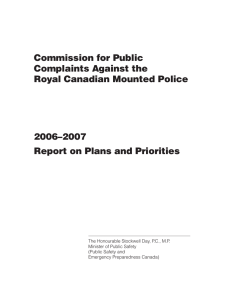 Commission for Public Complaints Against the Royal Canadian Mounted Police 2006–2007