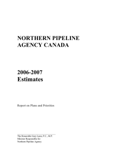 Estimates NORTHERN PIPELINE AGENCY CANADA 2006-2007