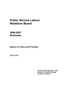 Public Service Labour Relations Board 2006-2007 Estimates