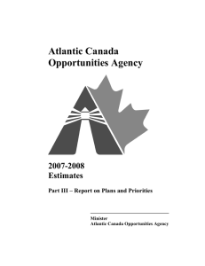 Atlantic Canada Opportunities Agency  2007-2008